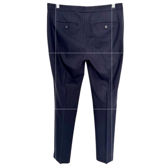 THEORY Navy Rosel Pinstriped Wool Blend Pants Office Career Slacks Size 10 - Picture 2 of 7